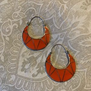 Orange hoop earrings